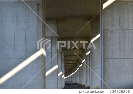 View from under the bridge pier View from under the bridge pier 134826208