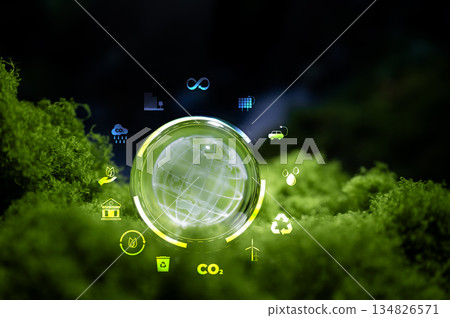 Renewable energy concept Earth Day or environment protection Hands protect forests that grow on the ground and help save the world. Renewable energy concept Earth Day or environment protection Hands protect forests that grow on the ground and help save the world. 134826571