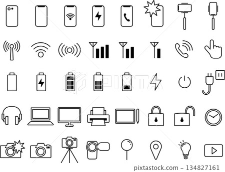 一套適用於智慧型手機和相機的數位圖示集 134827161
