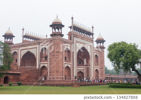 India, Agra, the Jawab Mosque, located east of the Taj Mahal complex India, Agra, the Jawab Mosque, located east of the Taj Mahal complex 134827808