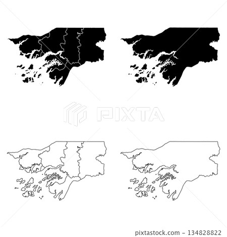 Guinea Bissau Outline and Solid Fill Map Set. Guinea Bissau Outline and Solid Fill Map Set. 134828822