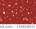 Background illustration of gold leaf dancing in a majestic deep crimson 134828931