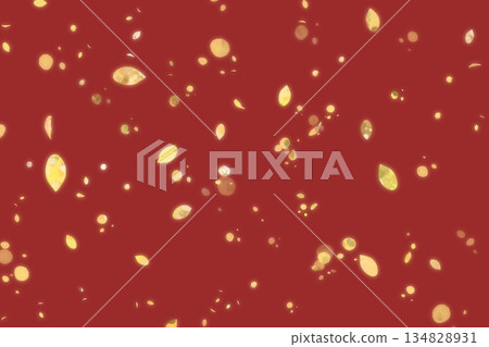 Background illustration of gold leaf dancing in a majestic deep crimson Background illustration of gold leaf dancing in a majestic deep crimson 134828931