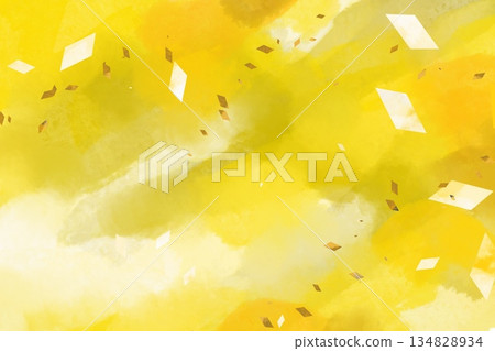 Golden background material, illustration of flying gold foil confetti Golden background material, illustration of flying gold foil confetti 134828934