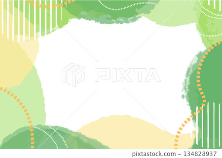 Spring/Summer watercolor frame illustration based on green Spring/Summer watercolor frame illustration based on green 134828937