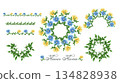 Watercolor floral frame set illustration in vector 134828938