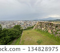 Yonago Castle stone walls and Yonago city 134828975