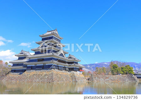 長野縣松本市國寶松本城風景 134829736