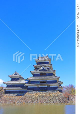 長野縣松本市國寶松本城風景 134829738