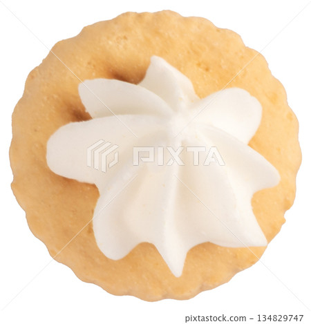 Cream cookies isolated on white background Cream cookies isolated on white background 134829747