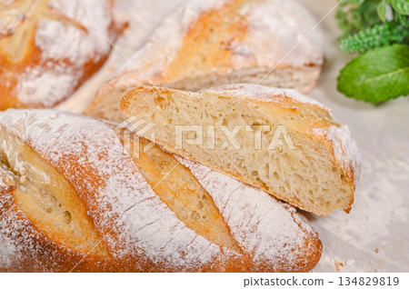 Hand made French bread 134829819