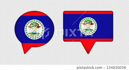 Flag of Belize in speech bubble. Flag of Belize in speech bubble. 134830036