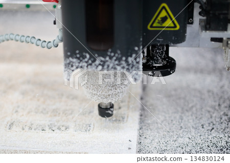 automated acrylic panel milling with CNC machine 134830124