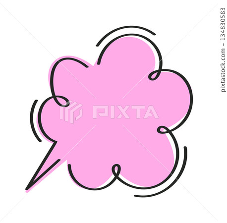 Empty chat cloud doodle shape Empty chat cloud doodle shape 134830583