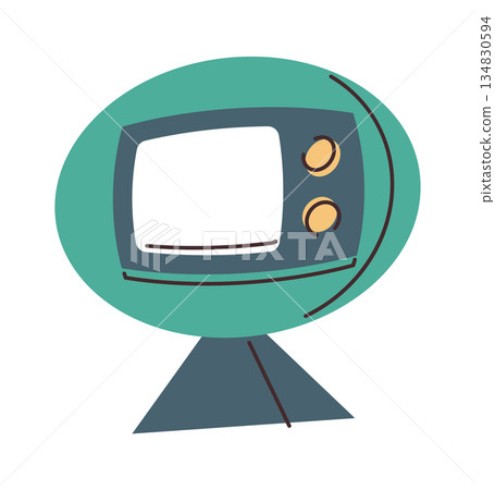Retro television futuristic home design 134830594