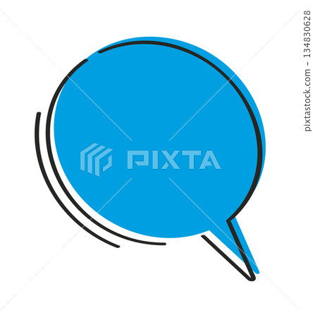 Vibrant color speech bubble doodle 134830628