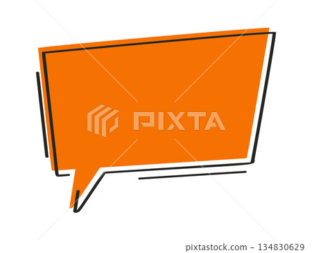 Geometric dialogue doodle speech bubble Geometric dialogue doodle speech bubble 134830629