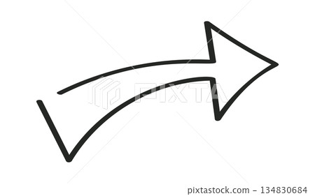 Doodle hand drawn arrow pointer 134830684