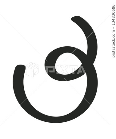 Thick swirl element decorative doodle Thick swirl element decorative doodle 134830686