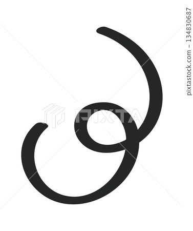 Minimalist swirl hand drawn doodle Minimalist swirl hand drawn doodle 134830687