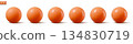 Glossy red spheres. 3D bubble collection realistic balls with shadows. Vector shiny plastic globe 134830719