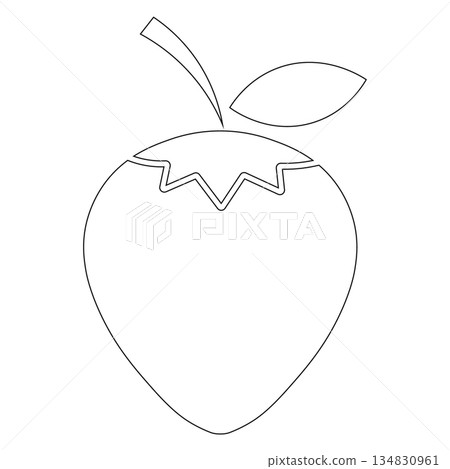 Simple strawberry outline A minimalist black-and white outline of a succulent strawberry Simple strawberry outline A minimalist black-and white outline of a succulent strawberry 134830961
