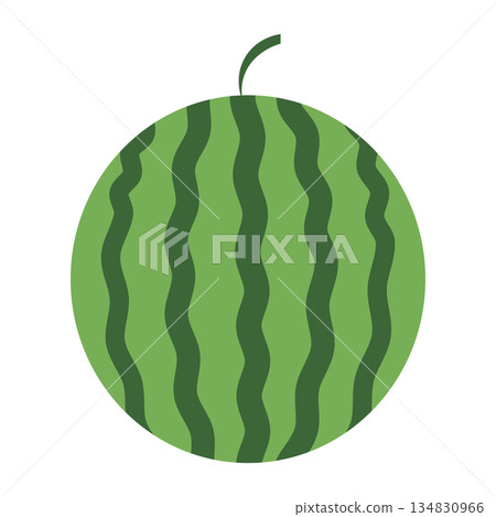 Fresh Watermelon A vibrant and refreshing whole watermelon, with its iconic green rind and black stripes 134830966