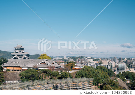 Kumamoto City View with Kumamoto Castle in Japan Kumamoto City View with Kumamoto Castle in Japan 134830998