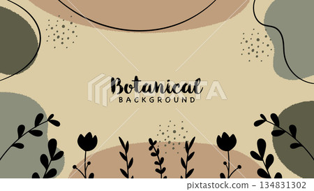 Nature Bohemian Silhouette Plants Flowers Texture Pastel Banner Background Illustration Nature Bohemian Silhouette Plants Flowers Texture Pastel Banner Background Illustration 134831302