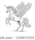 Unicorn flapping its wings 134831524