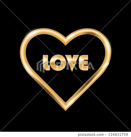 A set of pink metal badges with black hearts on a dark background. A set of pink metal badges with black hearts on a dark background. 134831759