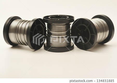 Coils with solder. Plastic coils with tin-lead solder. Materials for electronics repair. Coils with solder. Plastic coils with tin-lead solder. Materials for electronics repair. 134831885
