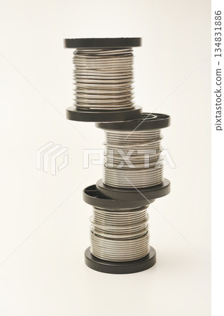 Coils with solder. Plastic coils with tin-lead solder. Materials for electronics repair. Coils with solder. Plastic coils with tin-lead solder. Materials for electronics repair. 134831886