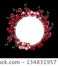 Wedding invitation card with red orchid flowers. 134831957