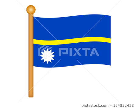 Illustration material of the waving flag of the Republic of Nauru 2 Illustration material of the waving flag of the Republic of Nauru 2 134832438