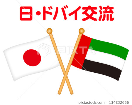 杜拜與日本國旗互換示意圖 2 杜拜與日本國旗互換示意圖 2 134832666