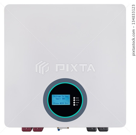 Durable battery case with controls and charge, discharge status indicator. Durable battery case with controls and charge, discharge status indicator. 134833123