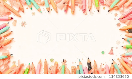 色鉛筆屑－新年相框 134833650