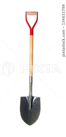 Round Point Shovel isolated on a white background Round Point Shovel isolated on a white background 134833799