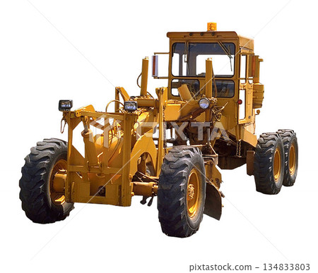 Road Grader isolated on a white background Road Grader isolated on a white background 134833803