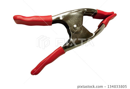 Hand Spring Clamp isolated on a white background Hand Spring Clamp isolated on a white background 134833805