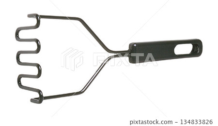 hand garden rake isolated on a white background 134833826