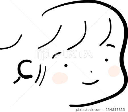 一張表情溫柔的孩子臉,手繪插圖 一張表情溫柔的孩子臉,手繪插圖 134833833