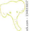 一張簡單的象臉插圖 134833837