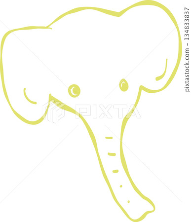 一張簡單的象臉插圖 一張簡單的象臉插圖 134833837