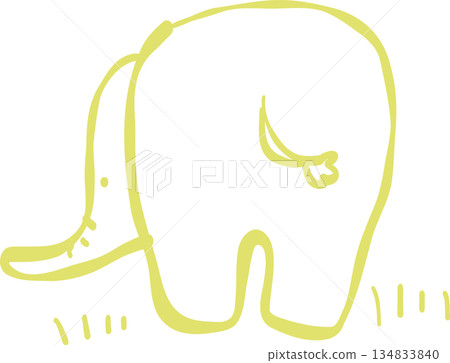 一幅簡單的插圖,描繪了一頭回頭看的大象。 一幅簡單的插圖,描繪了一頭回頭看的大象。 134833840