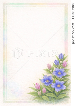 框架材料：龍膽花 134833988