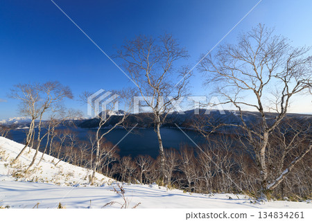 Lake Mashu in winter Lake Mashu in winter 134834261