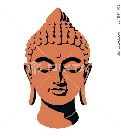 Buddha head. Vector isolated illustration Buddha head. Vector isolated illustration 134834401
