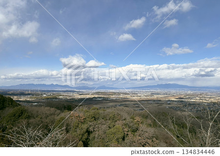 Saitama Prefecture: View of the Okumiya Shrine of Kanesana Shrine [Mount Haruna and Mount Akagi] Kamikawa Town, Kodama District 134834446